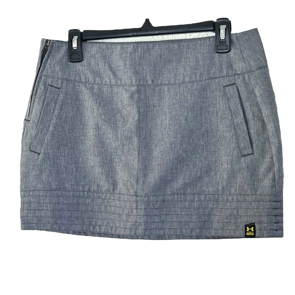 Under‎ Armour MNT Skirt Women's Size 8 Gray Pockets Zip Golf Mini Activewear